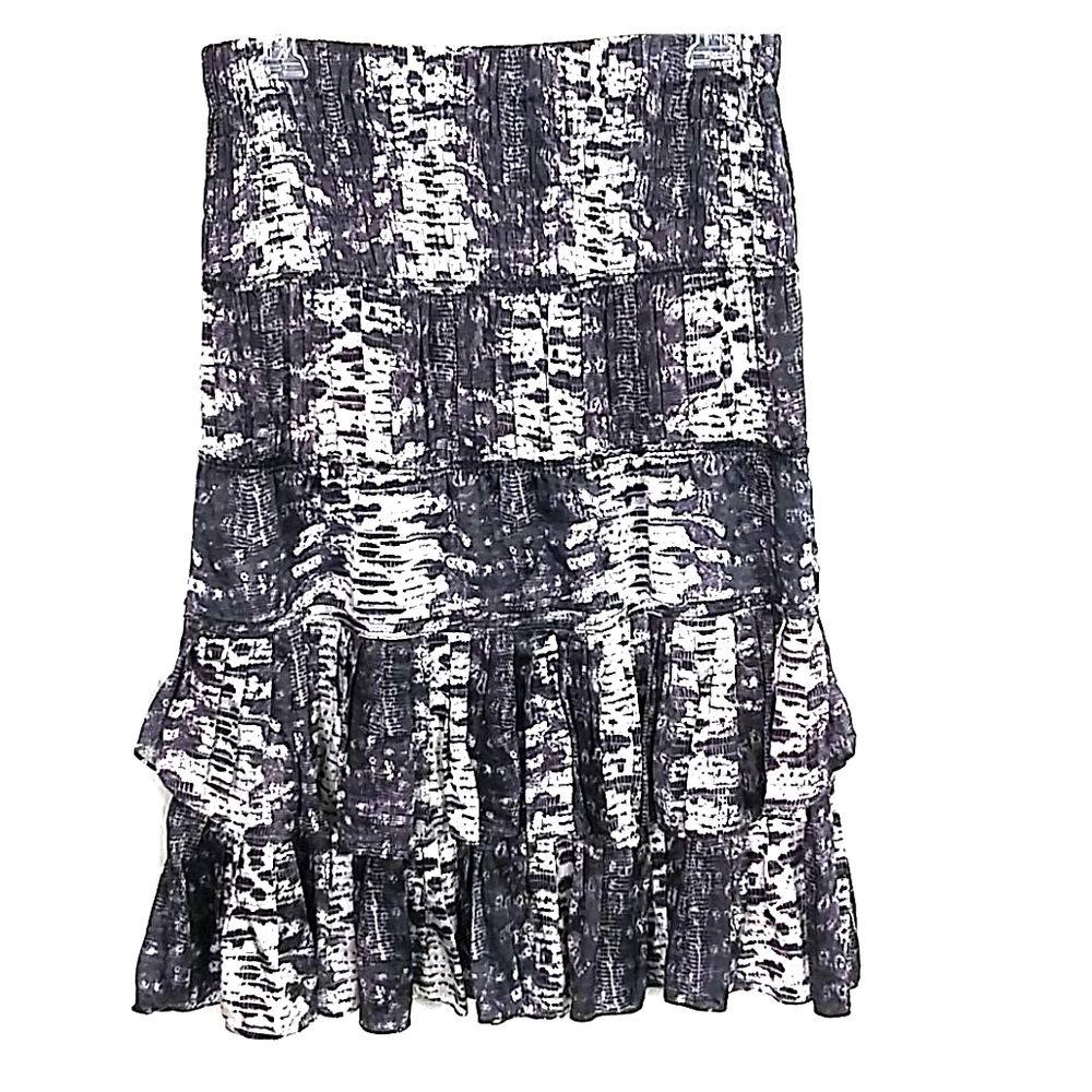 Isabel Marant silk boho layered ruffle tiered midi